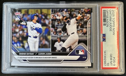 2025-26 Topps Now Off-Season Shohei Ohtani Aaron Judge #OS-9 PSA 10 GEM MINT