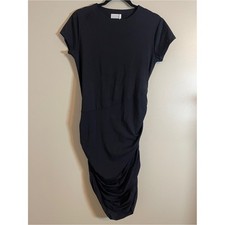 Meshki Dress Womens XXL Black Ruched Little Black Mini Minimalist Chic LBD