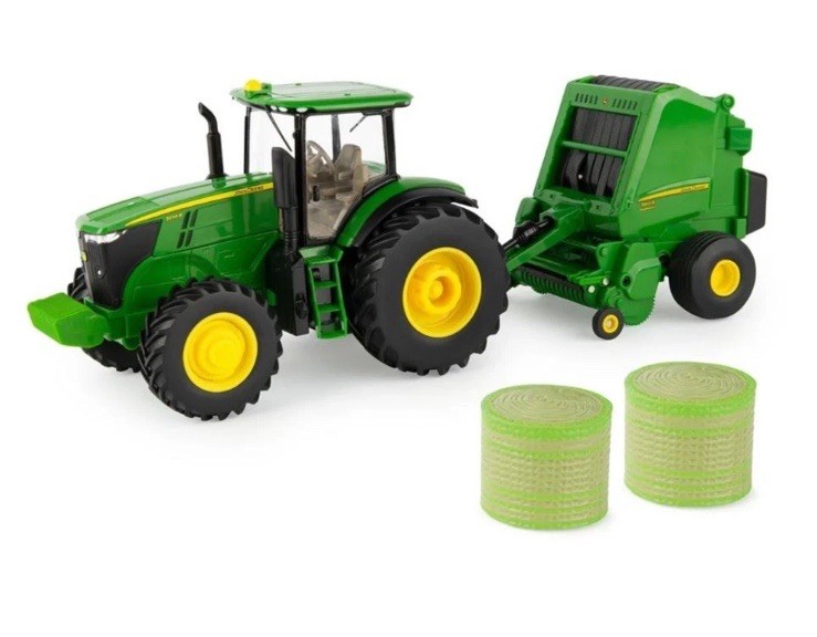 ERTL - JOHN DEERE 7270R with 560R round baler - 1/32 - ERT47355 FRAM TRACTOR