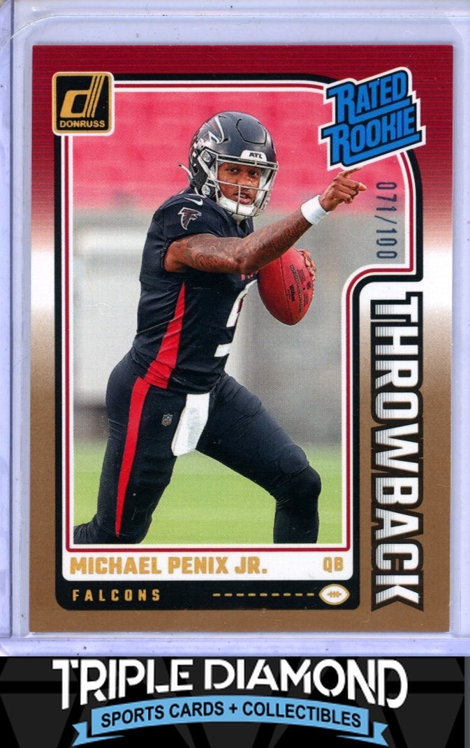 2024 Panini Donruss Michael Penix Jr. Rated Rookie Throwback #71/100 A355