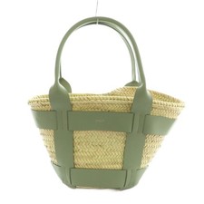 DeMellier London Santorini Woven Basket Tote Bag Beige Green Khaki Luxury Japan