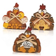 3 Pcs Thanksgiving Turkey Decor Fall Decor Autumn Farmhouse Sign Rustic