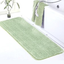 Walensee Large Bathroom Rug 24 x 60, Pale Green Extra 24" x 60", Green