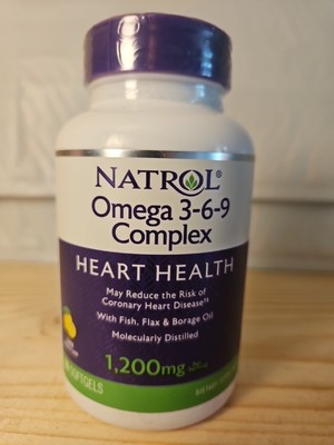   Natrol Omega 3-6-9 Complex For Heart Health -Lemon -1200mg- 90 Ct Exp 3/2026
