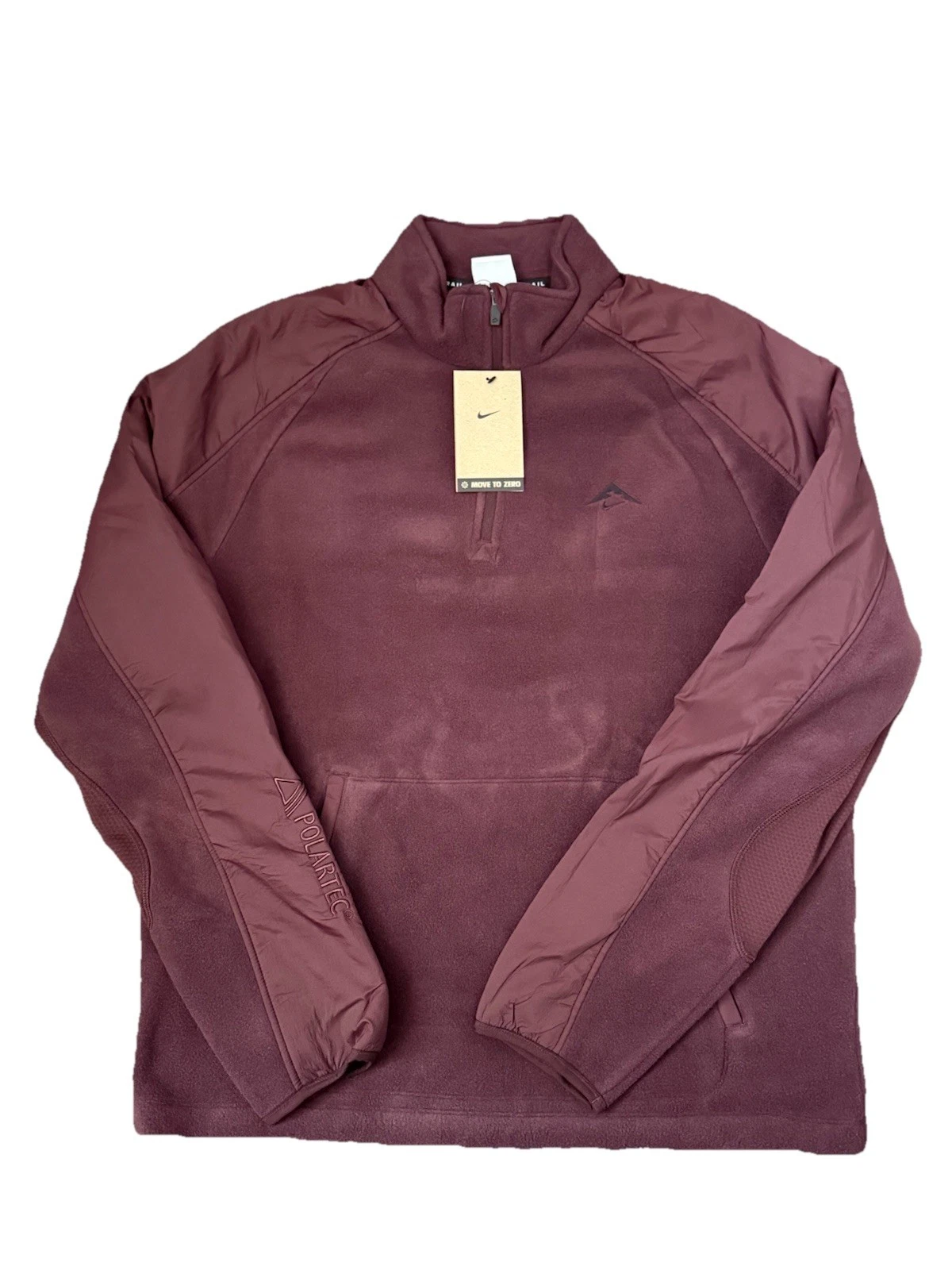 Nike Trail Polartec Quarter Zip Fleece Running Top Red FV9962-652 Size Medium