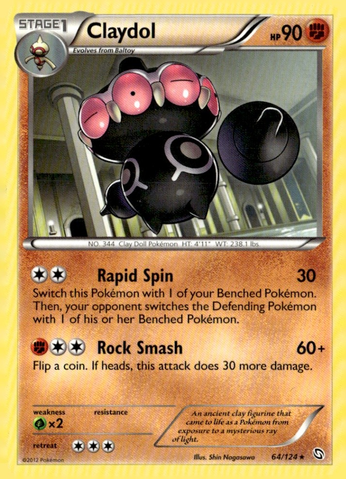 Claydol Rare Dragons Exalted 64/124 Pokémon TCG