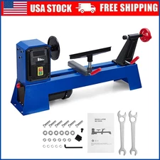 Benchtop Wood Lathe 14" x 20" 400W Power Wood Turning Lathe Adjustable Speeds