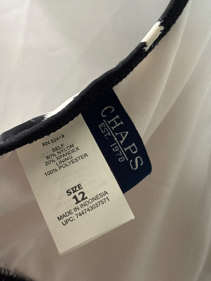 Top de bikini halter negro blanco Chaps para mujer talla 12 lazo trasero suroeste Foto 3 de 3