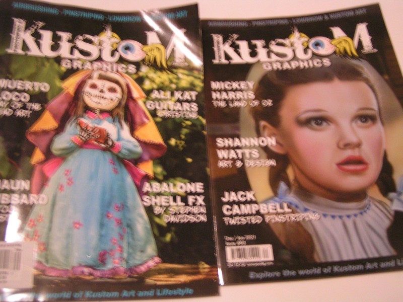 Pinstriping & Kustom graphics magazines Air Brush  Lowbrow art pinstriping Art !