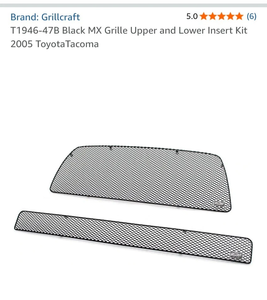 Parrilla de malla superior e inferior GrillCraft 2005-2011 Toyota Tacoma con ventilaciones laterales Foto 3 de 4