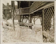 1935 Press Photo View of a storm ravaged home at Seabright, New Jersey