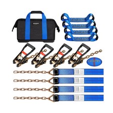 8 Point Back Vehicle Tie Down Kit , with Heavy-Duty Chain Extension on Bo...