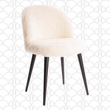 Cami Vanity Chair, Upholstered Armless Single Seat Plush Accent for Living Ro...