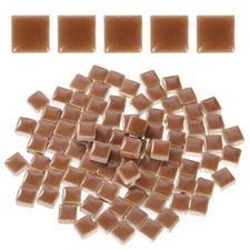 100g Square Mosaic Tiles, Ceramic Mosaic Tiles, 0.4 x 0.4Inch, Brown