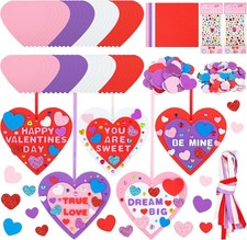 Valentine Foam Heart Kit - 274 Pcs with Glitter Stickers for Home Decor