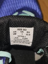 Saucony Ride ISO Girls Running Shoes Blue Aqua Size 2M Good Condition