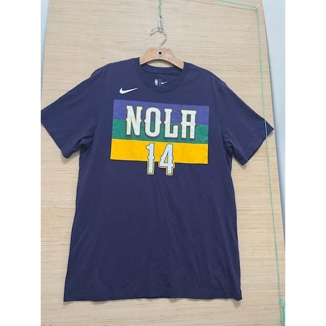 Nike New Orleans Pelicans Brandon Ingram 14 NOLA City Edition T-Shirt Mens Navy