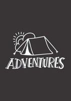 Notizbuch A5 Liniert Camping Design 120 Seiten, Schreibheft, Tagebuch