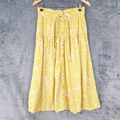 Universal Thread Skirt Small Linen Midi Floral Boho Tiered Coastal Cottage Flowy
