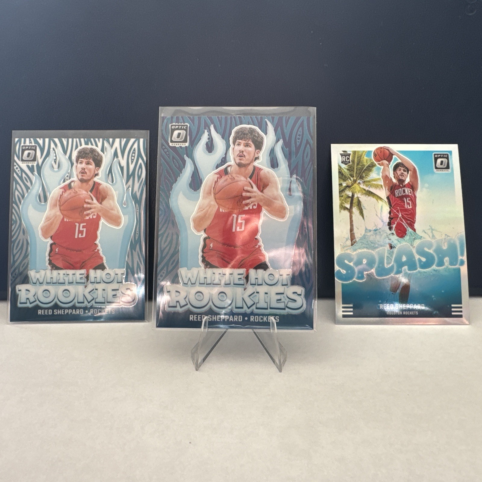 2024-25 Donruss Optic White Hot Rookies Purple Prizm Reed Sheppard RC Combo