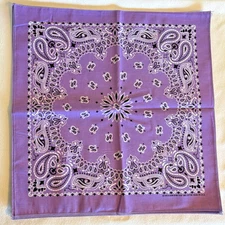 NEW! 10 Lot Purple Hav-A-Hank 100% Cotton Paisley Bandanas 21"X21" USA Made