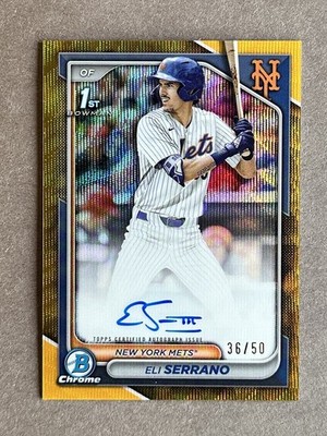 2024 Bowman Draft Chrome Eli Serrano #CPA-ESE Autograph Gold Wave Refractor /50