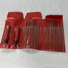 Snap-on 12pc Swiss Pattern Miniature File Set With 2 Handles Model Hbfn120a