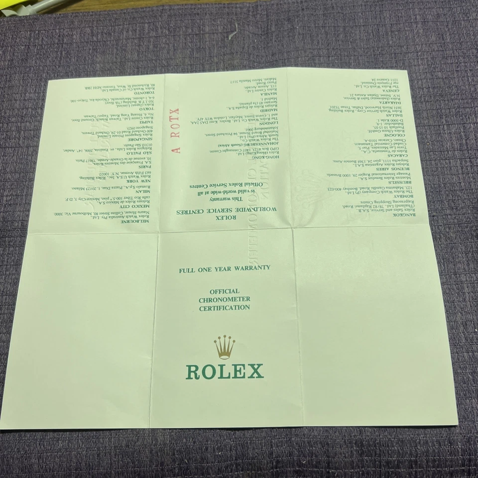 Rolex Certificado Garantía Garantía Rolex Day-Date 18078/761xxxx (B) Foto 4 de 4