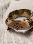 Handmade Brass & Carved  Hinged Cuff Bracelet Tribal Ethnic Boho Jewelry — photo 2
