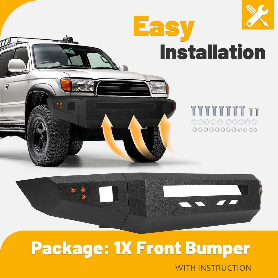 Conjunto de parachoques delantero de acero de ancho completo para Toyota 4Runner tercera generación 1996-2002 Foto 4 de 4