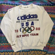 Vintage 80s crewneck sweatshirt adidas USA Olympics 1988 made in USA L/XL