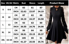 Womens Ladies Long Sleeve Ruffles Mini Dress Lace Party Evening Swing Dresses KL