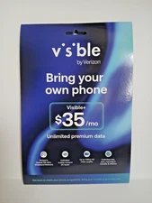 Visible+ by Verizon SIM Kit + 1st Month Service $35 Unlimited 5G Data Talk Text