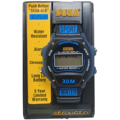 VINTAGE SEGA SPORTS GLOW DIAL WRIST WATCH NOS GENESIS 30M  display picture 1