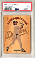 Mike Piazza HOF 1995 Leaf Limited LUMBERJACKS #6 RARE WOOD /5000 MINT PSA 9