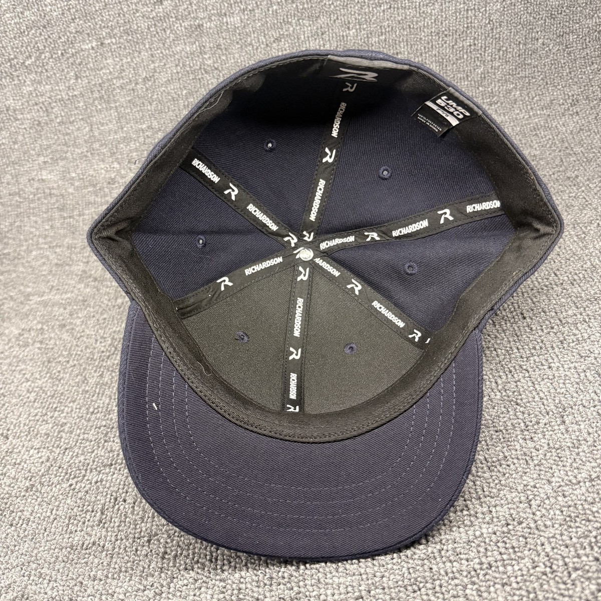 Richardson 514 Wool Blend Flat Bill Stretch Fit Hat Cap Black L/XL New