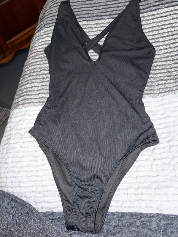 Shein Women's Black One Piece Swimsuit, Size Large