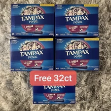 New Tampax Pearl ULTRA Absorbency LeakGuard Braid Tampon (45ct) Lot of 4 Boxes 