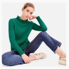 J Crew Always Women's 1988 rollneck sweater Kelly Green Men's XS/Women's M