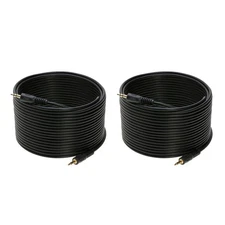 2-Pack -100ft 3.5mm AUX Audio Cable Male/Male Stereo Cord - Car, Phone, Speaker