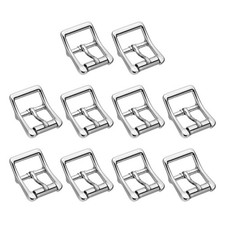 1.5"x0.8" Rectangle Shape Single Prong Belt Buckle Silver Tone, Pack of 10