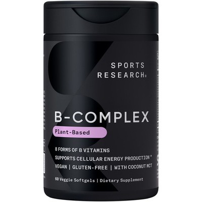 Full Spectrum Vitamin B-Complex with Methylated B12 & Folate 60 Veggie Softgels