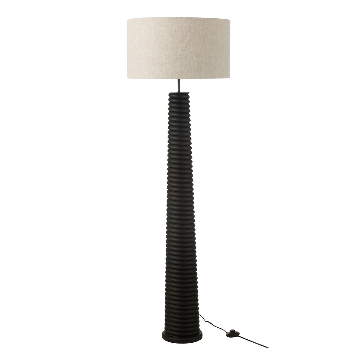 Lampadaire bois Ailanthus noir 160cm, la poésie d'un éclairage doux pour votre foyer