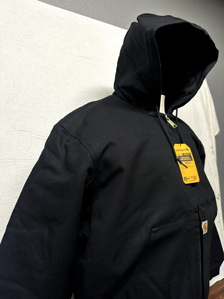 NUEVA Chaqueta Activa Carhartt Para Hombre Con Capucha Aislada de Pato XL Negra * con logotipo personalizado Foto 2 de 4