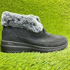 Skechers On The Go Glacial Ultra Womens Size 7.5 Black Casual Ankle Winter Boots