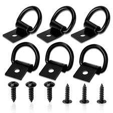 6 Pcs D-Ring Tie Down Anchors Black | 1/4 inc...