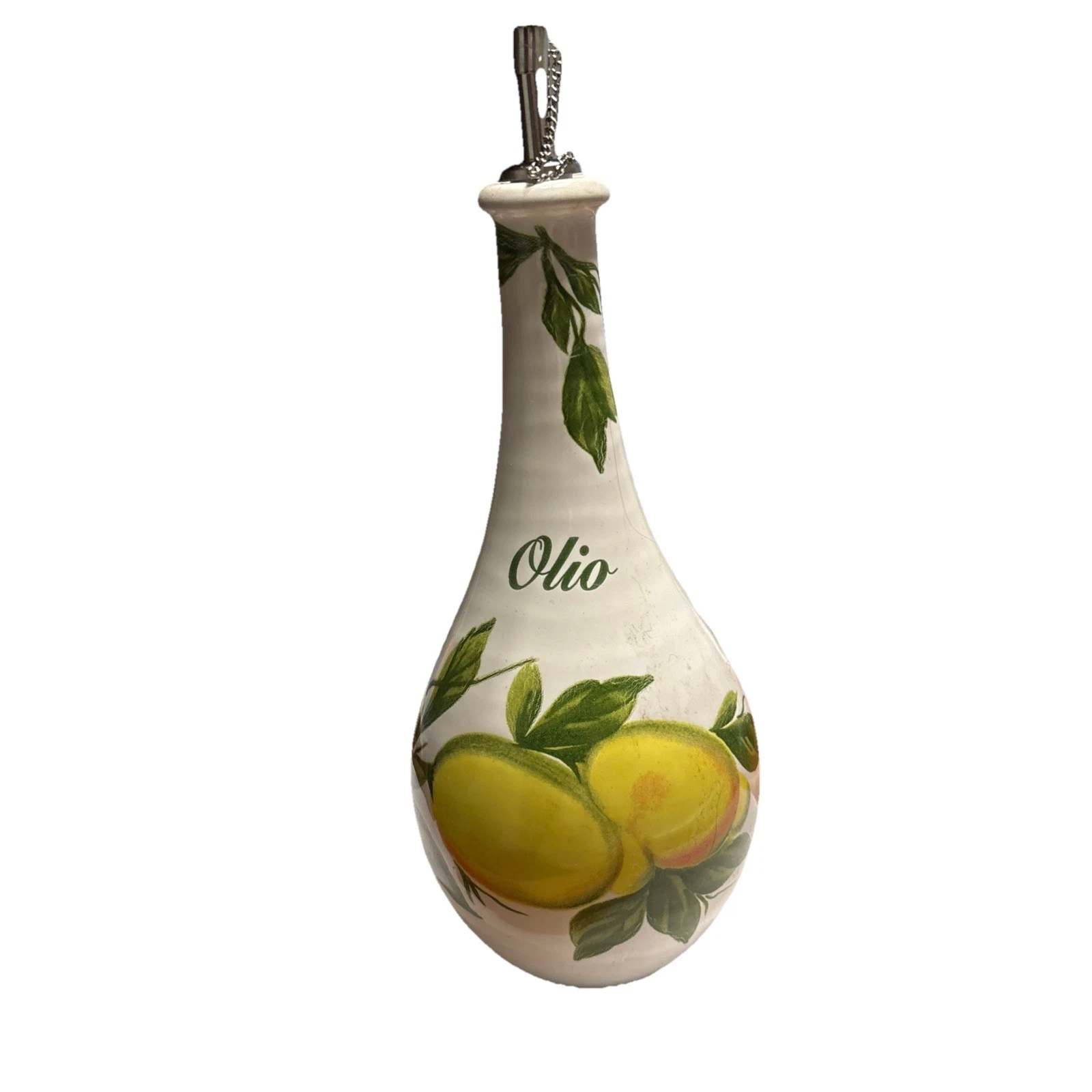 Abriamo Italian Ceramic Olive Oil Bottle 11" Lemon Design
