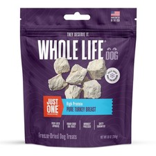Whole Life Dog Just Turkey Freeze Dried Dog Treats - Human High Protein Food,...