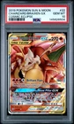 2019 POKEMON SUN & MOON COSMIC ECLIPSE #22 CHARIZARD & BRAIXEN GX PSA 10