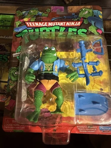 Vintage TMNT Ninja Turtles Genghis Frog 1989 Playmates Action Figure Sealed